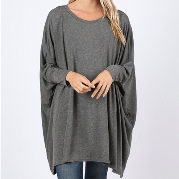 ✨LAST ONE ✨Oversized charcoal knit tunic top - Picture 7 of 7